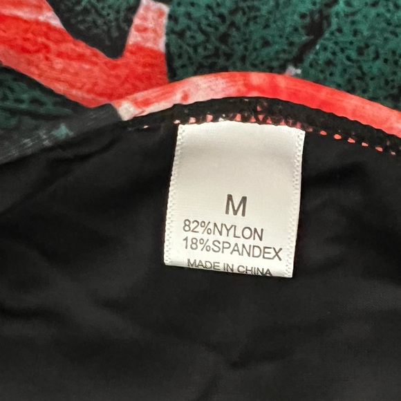 Tutorutor Women’s High Waisted Tropical Bottom, Racer Back Top 2 PC Swimsuit Med - Picture 15 of 16